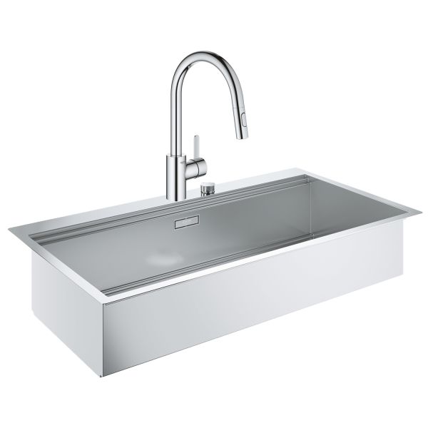 Набор Grohe мойка кухонная K800 31586SD0 + смеситель Eurosmart Cosmopolitan 31481001 - фото 2