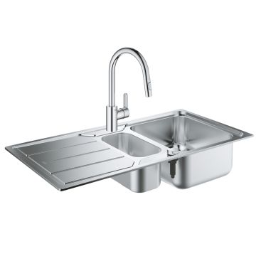 Набор Grohe мойка кухонная K500 31572SD0 + смеситель Eurostyle Cosmopolitan 31482003