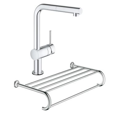 Набор Grohe смеситель для кухни сенсорный Minta Touch 31360001 + полка для полотенец Essentials Authentic 40660001