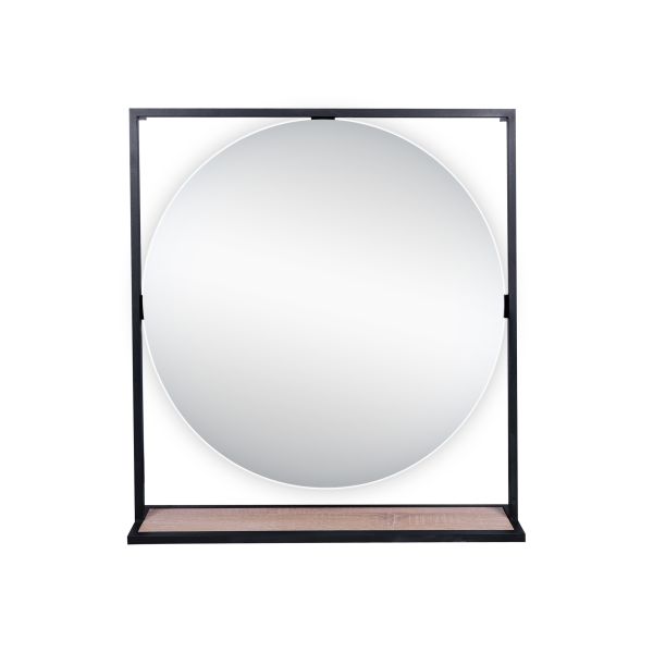 Зеркало Qtap Taurus 800х850х140 Black Whitish oak с LED подсветкой QT2478ZP800BWO