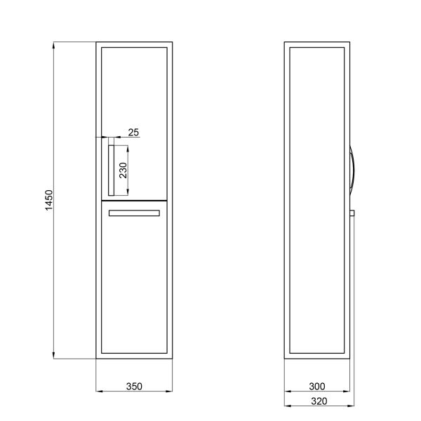 Пенал подвесной Qtap Taurus 350х1450х300 Whitish oak с корзиной для белья QT2476PP1451KRWO - фото 4