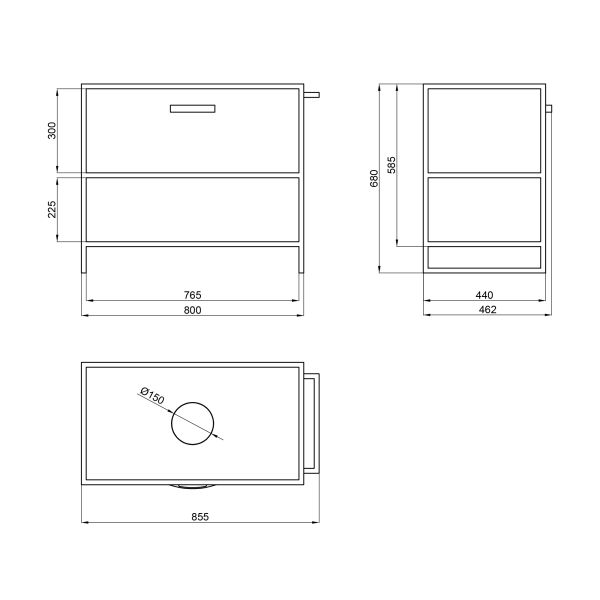 Тумба напольная Qtap Taurus 800х616х469 Whitish oak со столешницей QT2480TNT83WO - фото 4