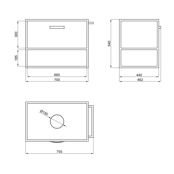 Тумба подвесная Qtap Taurus 700х476х469 White/Whitish oak со столешницей QT2479TPT703WWO - фото 4