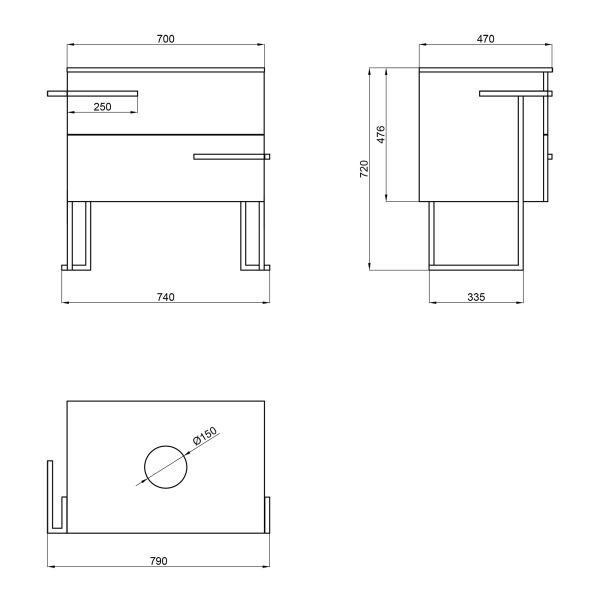 Тумба напольная Qtap Taurus 700х616х437 White/Whitish oak со столешницей QT2480TNT703WWO - фото 4