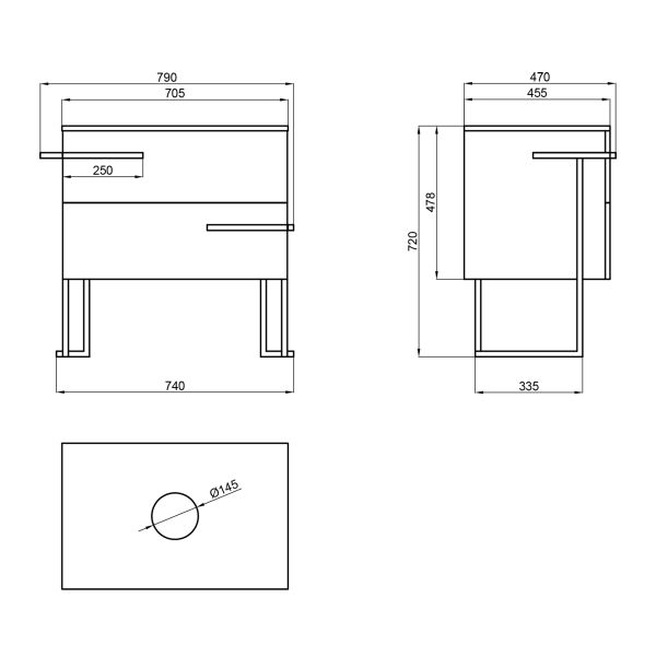 Тумба напольная Qtap Taurus 700х616х437 Whitish oak со столешницей QT2480TNT703WO - фото 4