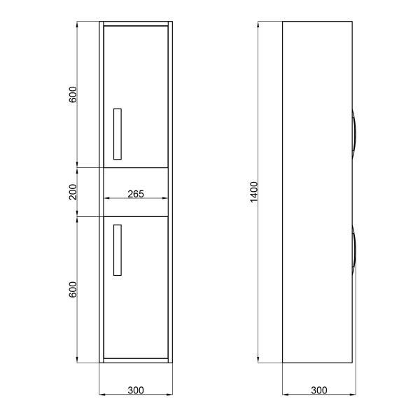 Пенал подвесной Qtap Pisces 300х1400х300 Whitish oak QT2576PP1451RWO - фото 4