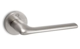 Дверная ручка CONVEX 1485 на круглой розетке Матовый никель