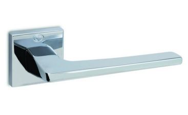Дверная ручка CONVEX 1495 на квадратной розетке Матовый хром
