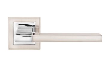 Дверная ручка LINDE Furnitura QOOB Матовый никель/полированный хром