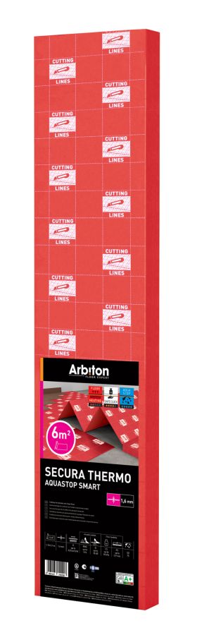 Подложка гармошка Arbiton Secura Thermo Aquastop Smart 1,6 мм XPS + пароизоляция + скотч
