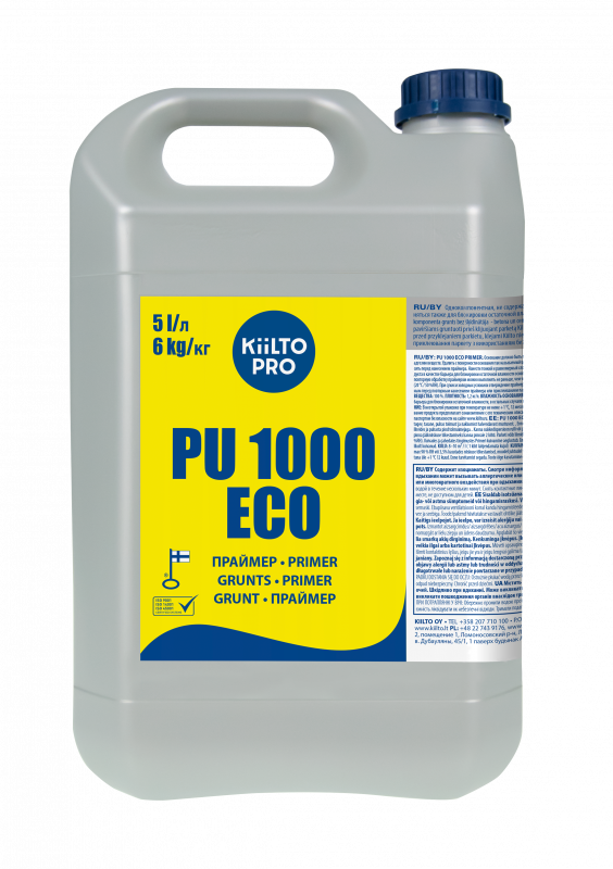 Грунтовка однокомпонентная полиуретановая Kiilto PU 1000 ECO + растворитель Thinner 7, 5л+1л