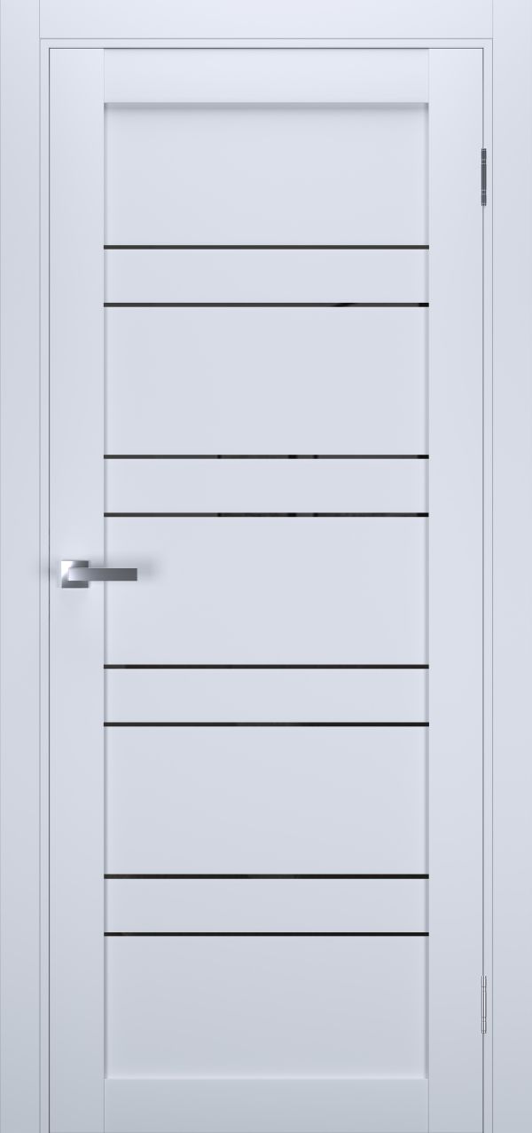 Двері Terminus модель UD-6 білий мат глуха зі склом Lacobel чорний (UD) В НАЯВНОСТІ