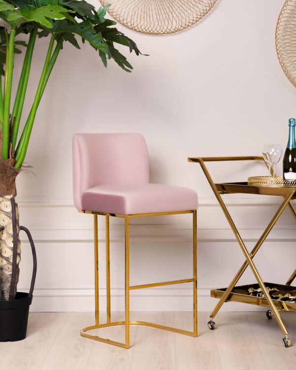 Phoenix Барний стілець, Coffee rose velvet ,12706 , ID220 - фото 10
