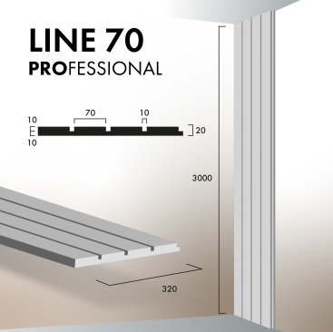 Гипсовая 3Д панель Line 70 [3000х320] PROFESSIONAL