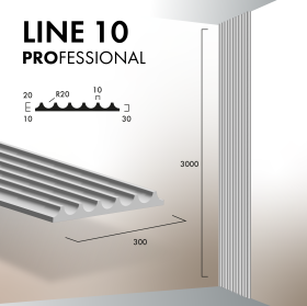 Гипсовая 3Д панель LINE 10 3000х300 PROFESSIONAL