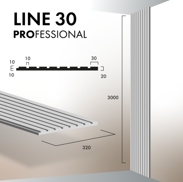 Гипсовая 3D панель LINE 30 3000х320 PROFESSIONAL