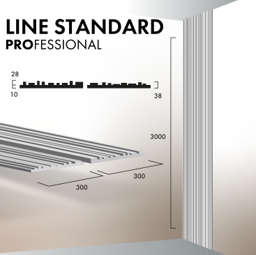 Гипсовая 3Д панель LINE Standard [3000х300] PROFESSIONAL