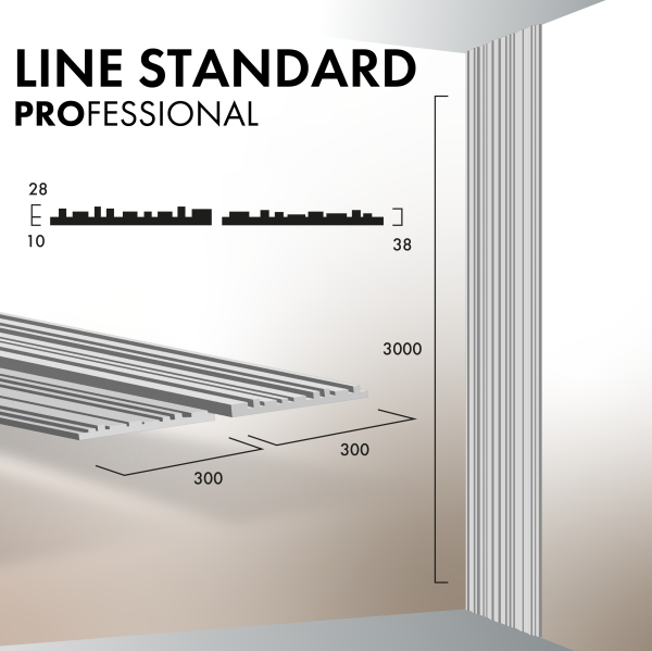Гипсовая 3Д панель LINE Standard 3000х300 PROFESSIONAL - фото 4