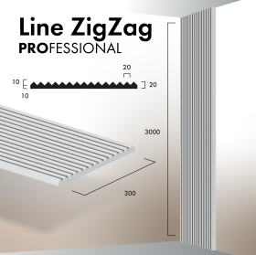 Гипсовая 3Д панель LINE ZigZag 3000х300 PROFESSIONAL