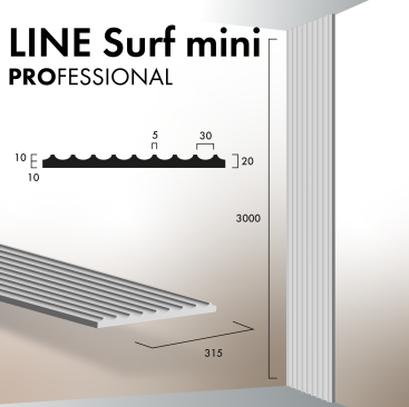 Гипсовая 3Д панель Line Surf mini [3000х315] PROFESSIONAL