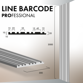 Гипсовая 3Д панель Line Barcode 3000х300 PROFESSIONAL