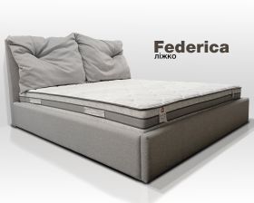ліжко Federica, двоспальне з підйомним механізмом, дві комфортні подушки в узголів'ї, спальне місце 180 х 200