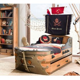 Ліжко корабель 90х195 Black Pirate