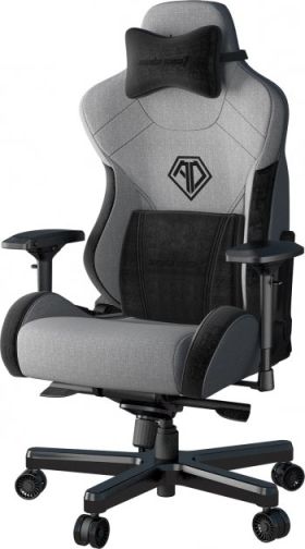 Крісло геймерське Кресло игровое Anda Seat T-Pro 2 Size XL Linen Fabric Grey/Black (AD12XLLA-01-GB-F)