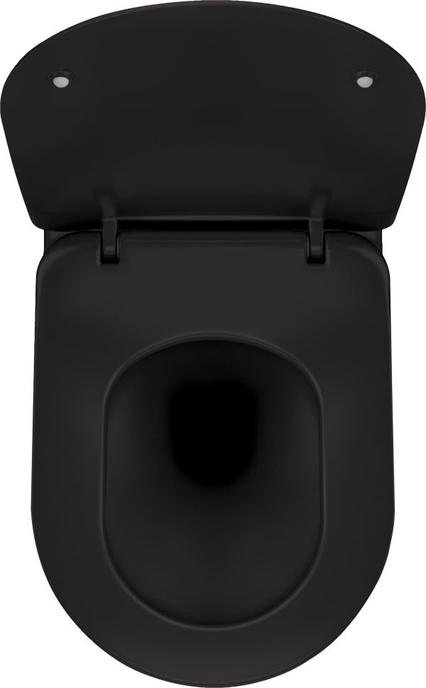 Унітаз підвісний Deante Peonia безобідковий, сидіння в комплекті, чорний - фото 2