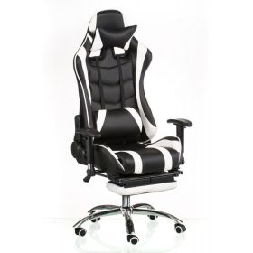 КРІСЛО SPECIAL4YOU EXTREMERACE BLACK/WHITE WITH FOOTREST (E4732)