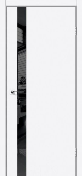 Двери Darumi мод PTL-04 цвет белый мат (стекло черное)