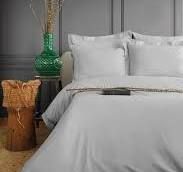 Комплект постельного белья Michelle сатин де люкс евро Issimo Home 300 ТС с большой простыней 260*270 Серый