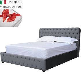 Isola Комплект ліжко та італійській матрас, 160*200 з підйомним механізмом Dark grey velvet, арт. 13538_13094