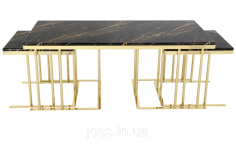 Стіл журнальний золотий розсувний 120x60x48 JOSS Арчі