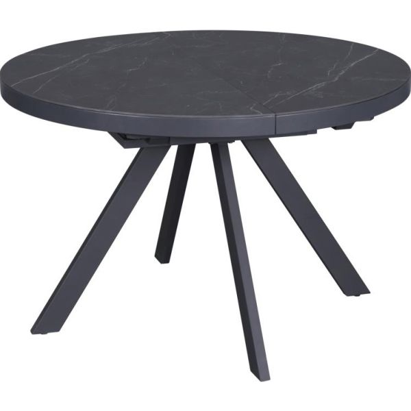 FLEX + ANGIE Стіл та 4 стільці, Ø119 см Black marble ceramic, 13594_13522 - фото 2