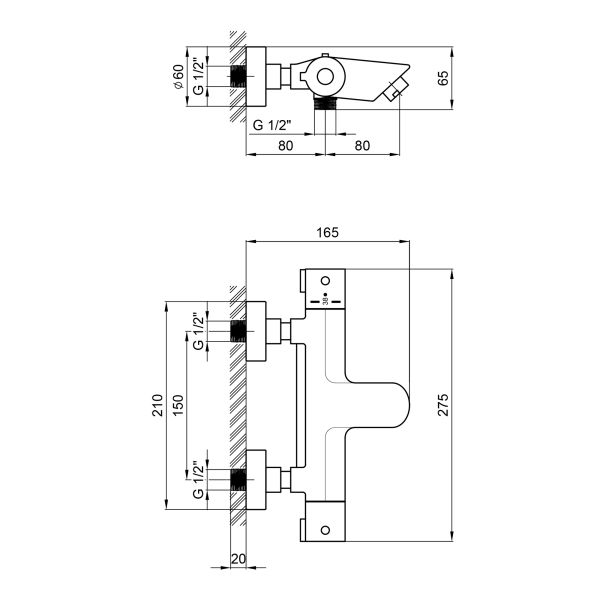 Змішувач для ванни Qtap Inspai Therm термостатичний QTINSCRMT300800 Chrome - фото 2