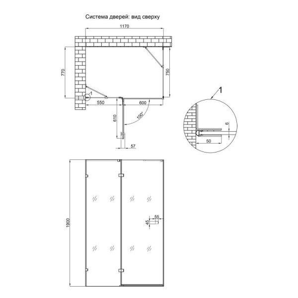 Душова кабіна Qtap Capricorn BLA10128RC6 120x80 см скло Clear 6 мм покриття CalcLess без піддона - фото 2