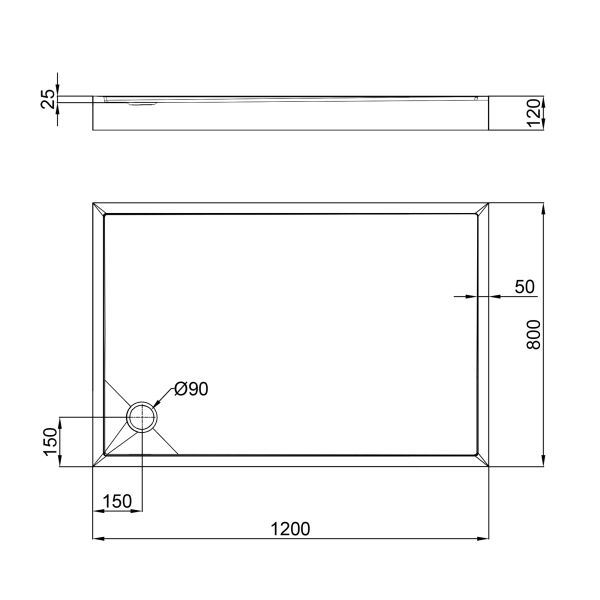 Душовий піддон Qtap Tern 3012812 120x80x12 см + сифон - фото 2