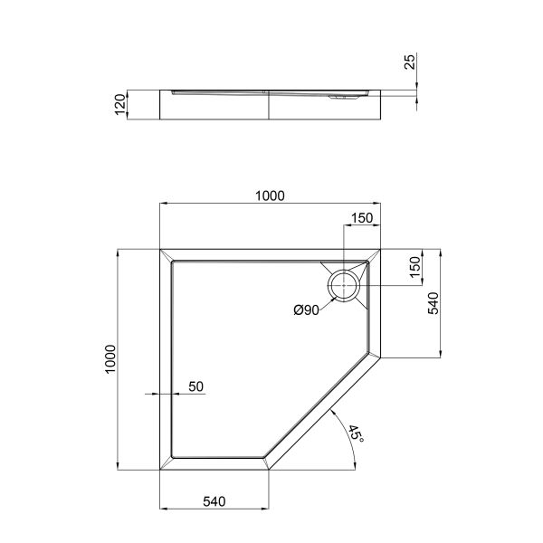 Душовий піддон Qtap Diamond 301112 100x100x12 см + сифон - фото 2