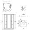 Набір Lidz душова кабіна Latwa SC90x90.SAT.LOW.GR, скло тоноване 4 мм + піддон Kupala
