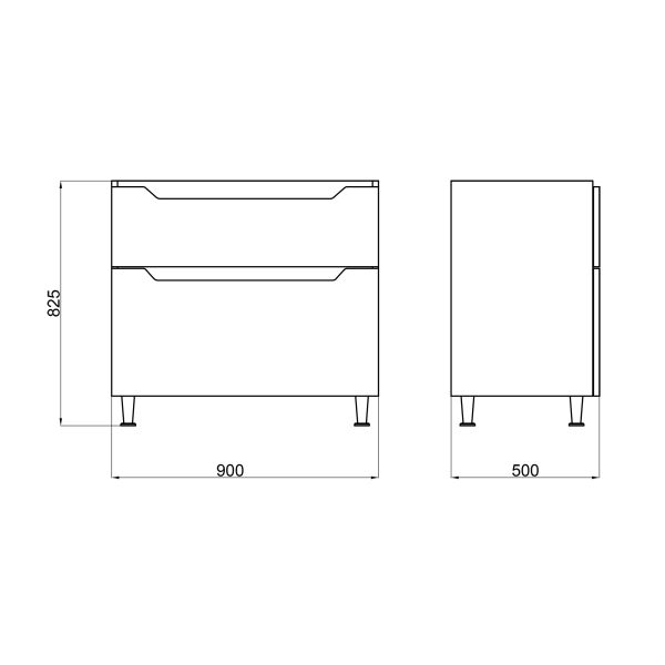 Тумба підлогова Qtap Scorpio 900х825х500 WHITE QT1473TNВ901NW