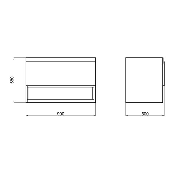 Тумба підвісна Qtap Robin 900х580х500 WHITE/WHITISH OAK QT1374TPВ9001NWWO - фото 3