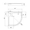 Душовий піддон KAPIELKA ST80x80х14 низький, квадратний, діаметр зливу 52 мм Lidz - фото 2