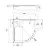 Душовий піддон KAPIELKA ST90x90х14 низький квадратний діаметр зливу 52 мм Lidz - фото 2