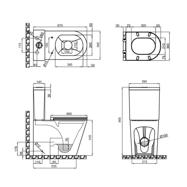 Унітаз компакт Qtap Scorpio безободковий Ultra Quiet з сидінням Soft close QT14222125AUQW - фото 9