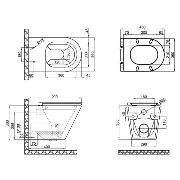 Унітаз підвісний Qtap Scorpio безободковий Ultra Quiet з сидінням Soft-close QT1433053EUQW - фото 2