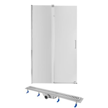 Готове рішення Qtap 15 Стіна Walk In GLIDE 120x190 Лінійний трап 800 мм