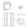 Душова кабіна Lidz Latwa SC80x80.SAT.LOW.FR, скло Frost 4 мм + Lidz Душовий піддон KAPIELKA ST80x80x15 - фото 2