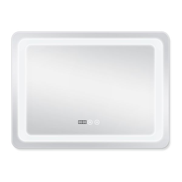 Дзеркало Qtap Mideya (DC-F908) 800х600 з LED-підсвічуванням Touch, з антизапотіванням, з годинником, димером, рег. яскравості QT2078F908W - фото 7