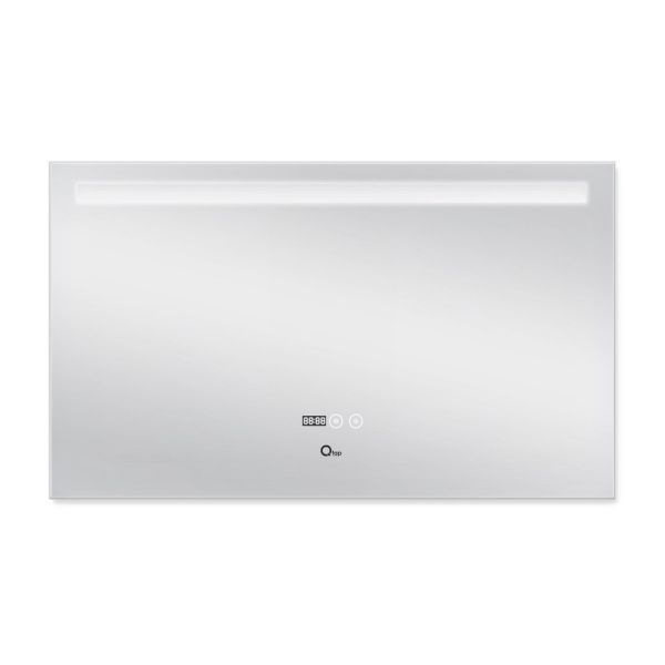 Дзеркало Qtap Mideya (DC-F609) 1000х600 з LED-підсвічуванням Touch, з антизапотіванням, з годинником, димером, рег. яскравості QT2078F609W - фото 7